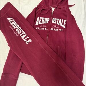 Aeropostale Burgundy Hoodie and Joggers Set